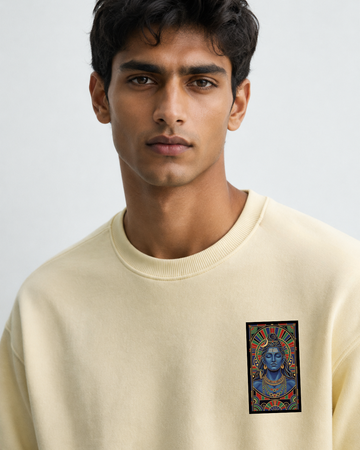Divine Trishul / Mystic Shiva Pocket-Art Oversized Tee