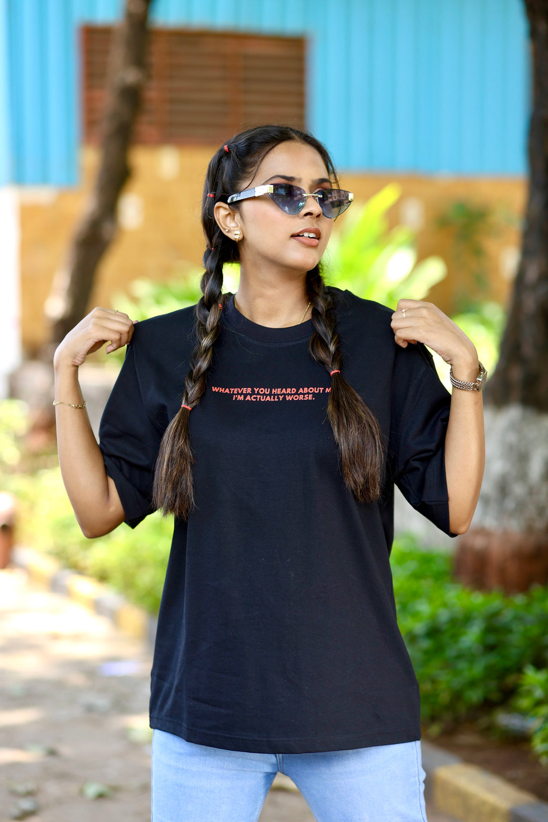 Worse than you Heard - Midnight black Oversized Tee